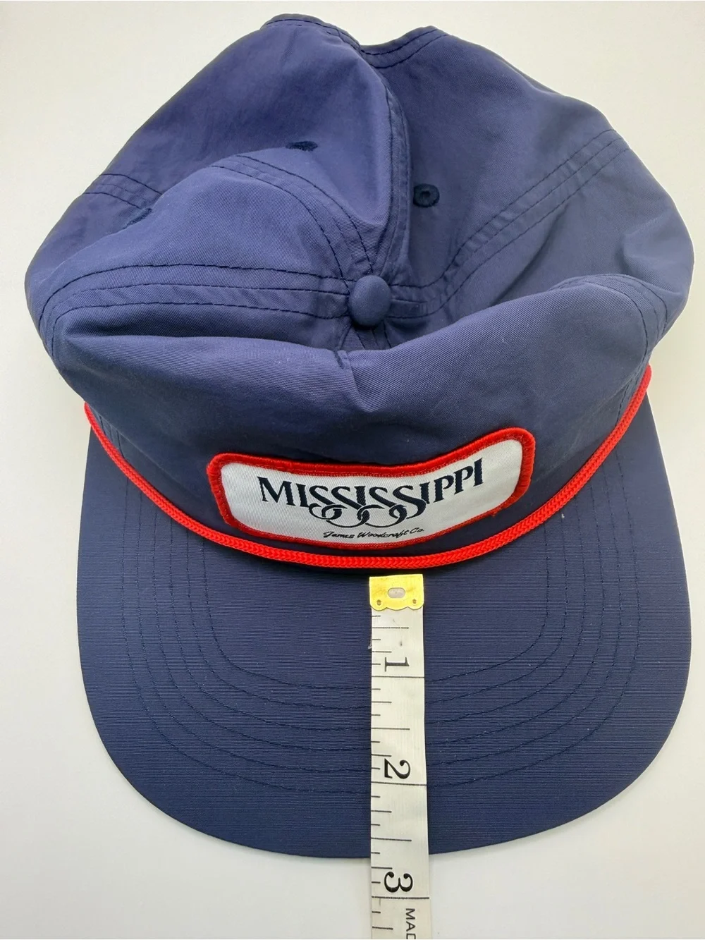 Ole Miss Mississippi Rope Hat Navy Red 5 Panel Snapback Cap Vintage 80s Inspired - Picture 8 of 10